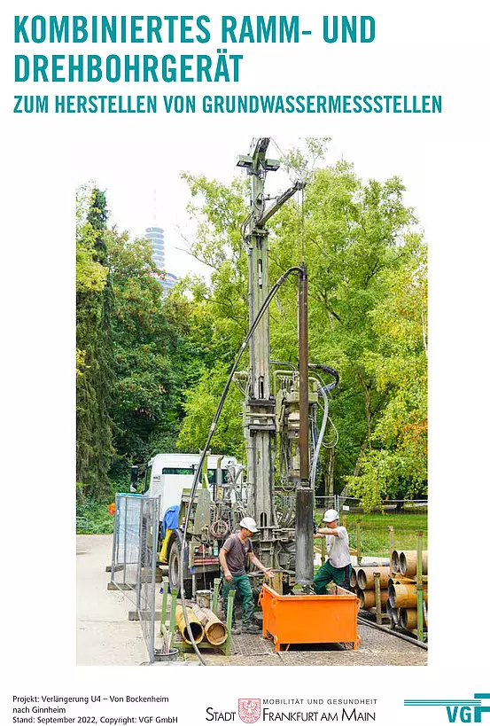 Kombiniertes Ramm- und Drehbohrgerät zum Herstellen von Grundwassermessstellen