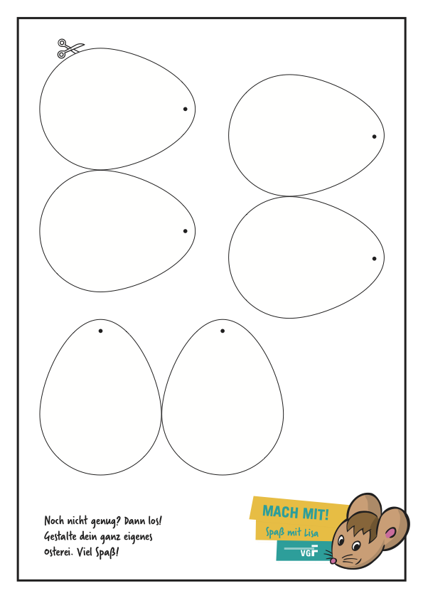 VGF-Ausmalvorlage für Ostern mit Ostereiern