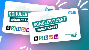 Die Grafik zeigt eine Schülerticket Monats- und Wochenkarte