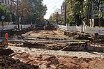 Baustelle mit Straßenaufbruch