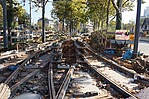 Straßenbaustelle inklusive Schienen