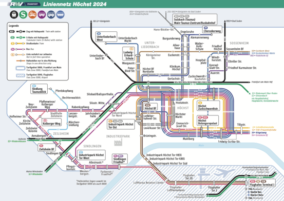 Linienplan Frankfurt Hoechst 2024