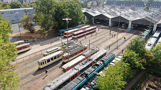 VGF-Fahrzeuge auf dem VGF-Gelände