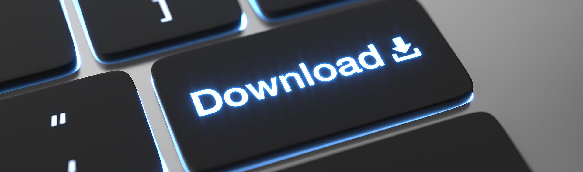 Tastatur vom MacBook auf dessen Return-Taste Download steht