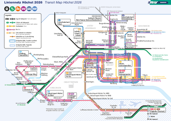 Abbildung Liniennetzplan Frankfurt am Main Höchst 2026 (PDF)