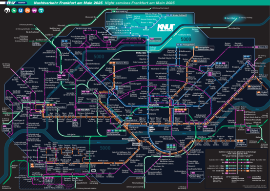 Route network plan for night traffic Frankfurt 2025
