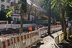 Absperrung einer Straße mit Absperrpfosten