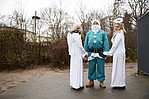 VGF-Weihnachtsmann mit zwei Engeln
