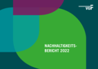 Grafik in grün-violet mit VGF-Logo. Im Bild zu lesen: Nachhaltigkeitsbericht 2022