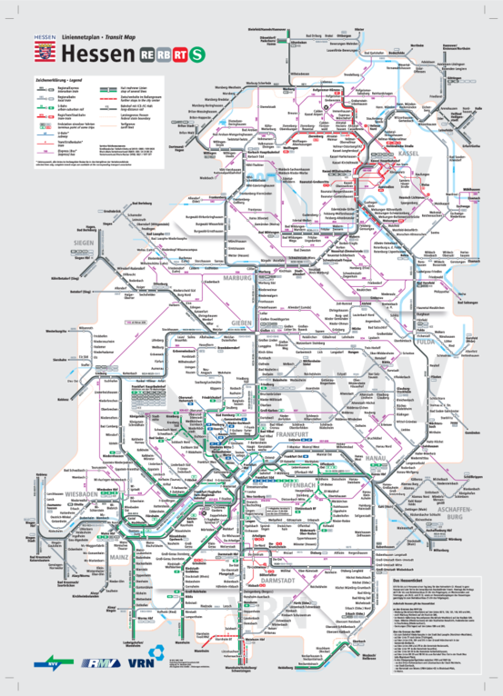 Regionale Schienenverbindungen Hessen 2025